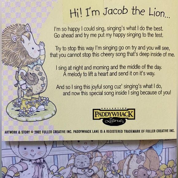 NEW VINTAGE IN BOX==RUSS PADDYWHACK Lane “Jacob The Lion” Figurine - Picture 10 of 15